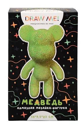 Алмазная мозаика на фигурке Draw Me! "Зеленый мишка", (14*9,5*23 см) 3152028