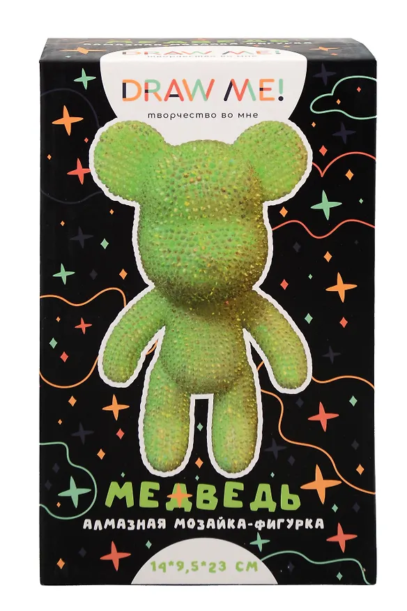 Алмазная мозаика на фигурке Draw Me! "Зеленый мишка", (14*9,5*23 см) 3152028 — 1