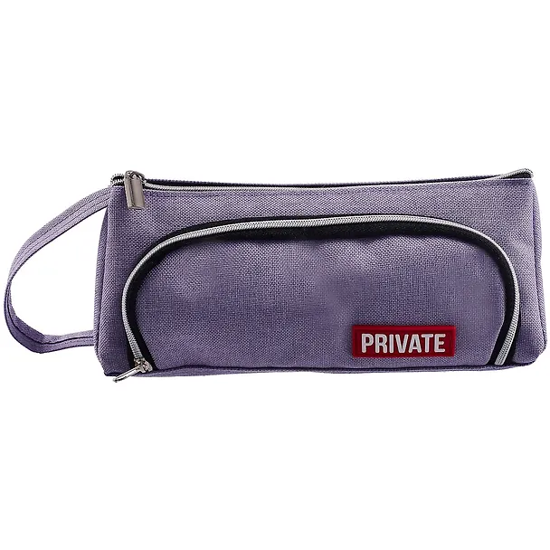 Пенал-косметичка "Private", 2 отделения, сиреневый, 21х8.5х8.5 см 2953969 — 1