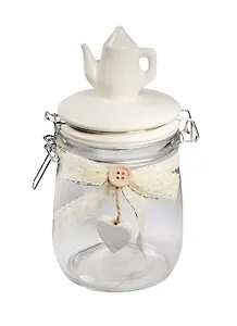 Сувенир Феникс Презент Стеклянная ёмкость для продуктов Белый кофейник11,5*21см 800мл