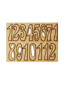 Комплект Арабские цифры-10 (131174) (20мм) (Заготовка для часов) (дерево)
