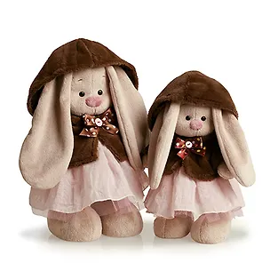 Мягкая игрушка Зайка Ми в коричневой шубке и розовом платье (25 см) (StS-36) 2394722