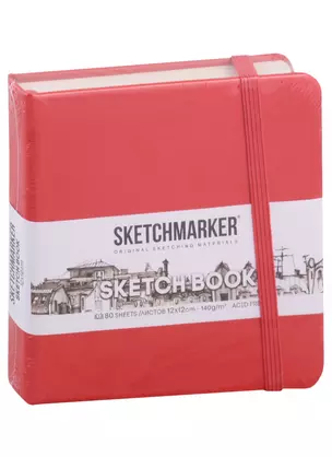 Скетчбук 12*12 80л "Sketchmarker" красный, нелинованн. 140г/м2, слоновая кость, тв.обл. — 2969481 — 1