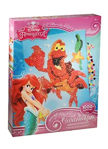 Набор для творчества Оригами Disney/Дисней Princess Картина из пайеток с велюровыми эл-ми. Ариэль 01451