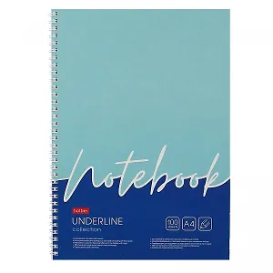 Тетрадь А4 100л кл. "Underline" спираль, обложка с карманом, УФ-лак