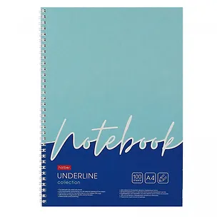 Тетрадь А4 100л кл. "Underline" спираль, обложка с карманом, УФ-лак 3037847