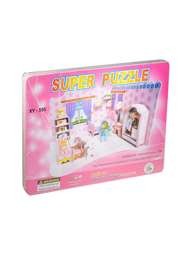 Конструктор 3D Комната принцессы (XY-555) (124368) (18,8х20,4х13,7см) (Super Puzzle) (3+) 2420323 — 1