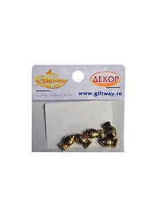 Фурнитура металл бусина Рыбка бол. золото (00009385) (5шт) (15х9х4мм) (11г) (упаковка)