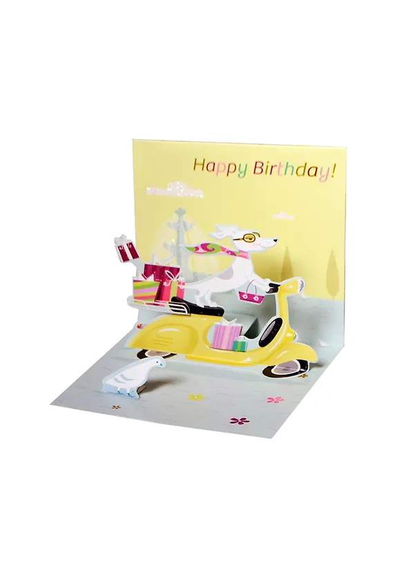 3D открытка Собака на скутере (Vespa Dog) (мини) (TR222) 2405501 — 1