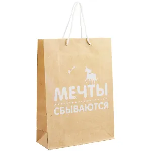Пакет А4 "МЕЧТЫ СБЫВАЮТСЯ" крафт, женск.