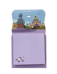 Блок бумаги 70*70 "Исаакиевский собор "Фламинго с листьями