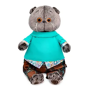 Мягкая игрушка Басик в штанах в клетку (25 см)