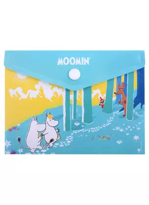 Папка-конверт А6 на кнопке MOOMIN "Муми-тролль и Фрекен Снорк в лесу — 262975 — 1