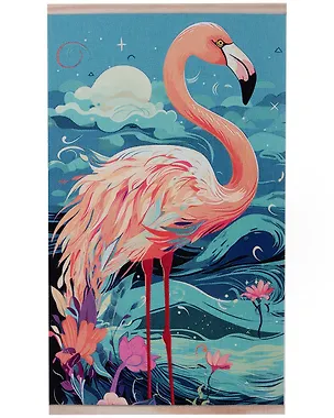 Алмазное панно на подвесе. Небесный фламинго. 30х50 см. 3028497