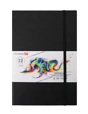 Скетчбук 140*210 32л "ART PREMIERE" черный, 200г/м2, бумага "бристоль", кожзам, резинка 3129561