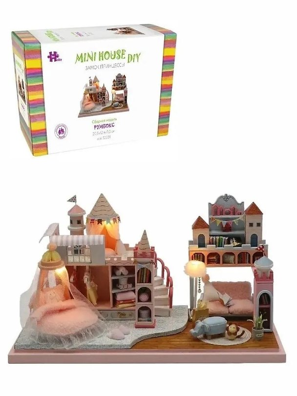 Сборная модель Румбокс «Замок принцессы», 20.5х12.4х9.5 см, Mini House DIY 2960694 — 1