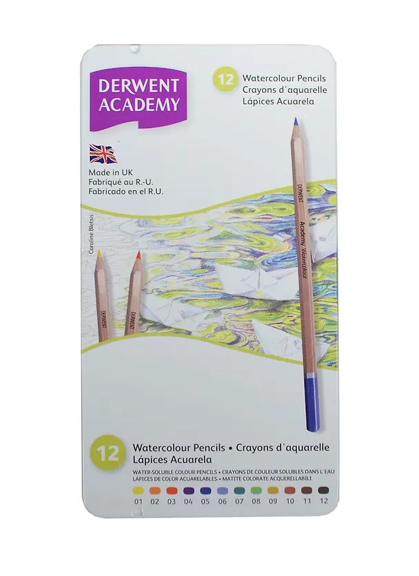 Карандаши цветные акварельные «Academy watercolor», Derwent, 12 цветов 219315 — 3