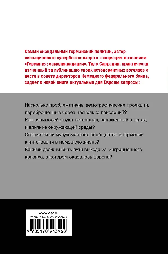 Книга Германия: самоликвидация (Тило Саррацин) — 2