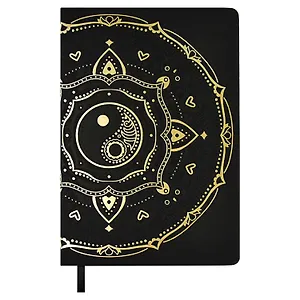 Ежедневник недат. А5 160л "Софт-тач. Арт-терапия" черный, кожзам, тв.переплет, тиснений фольгой, конгревное блинтовое тиснение, антистресс-раскраска, офсет, ляссе, подар.упаковка