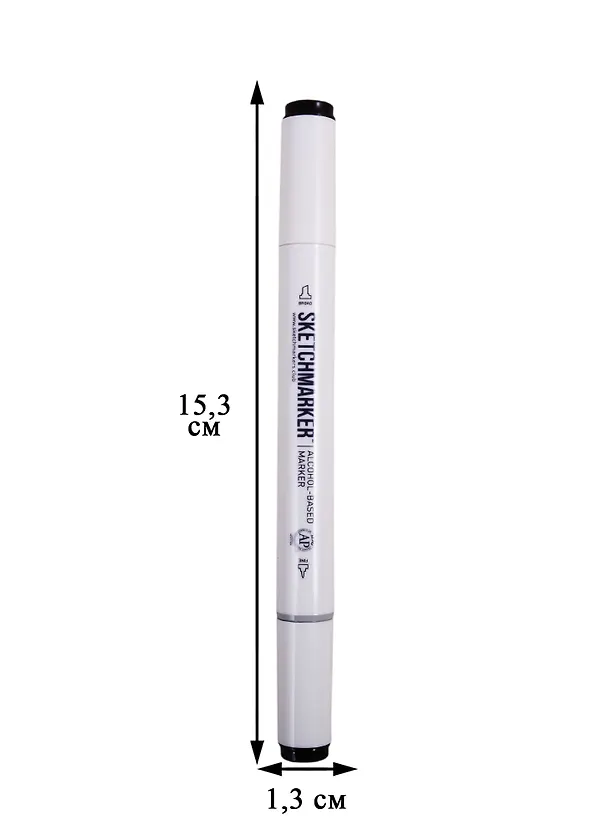 Маркер двухсторонний Черный, спирт.основа, цв.XB, Sketchmarker 257336 — 2