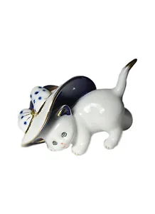 Фигурка Кошечка фарфор в подарочной упаковке (11,7х6,7х7,3) (53007)