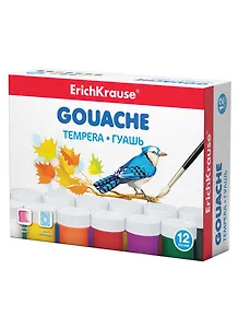 Краски гуашевые 12цв 20мл, ErichKrause