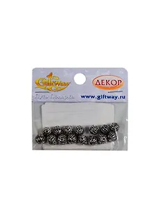 Фурнитура металл бусина Афродита серебро (00009411) (15шт) (8х7мм) (10г) (упаковка)