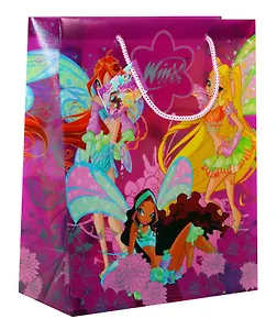 Пакет подарочный пластик А4 12,5*32,4*26см NEW, принтинг, WINX