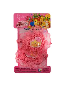 Набор резинок д/волос Winx С кружевом сердечки (21841) (2шт) (роз.) (упаковка)