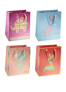 Пакет подарочный бумажный А4 26*32*12 "Цветная вырубка - животные", дет., мат. ламинат, Хансибэг