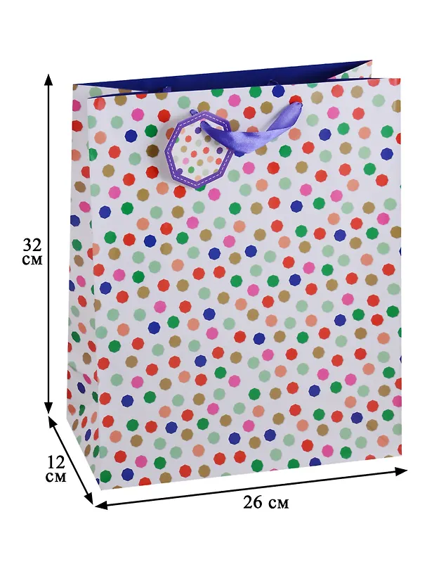 Подарочный пакет «Colorful dots» А4 247322 — 3