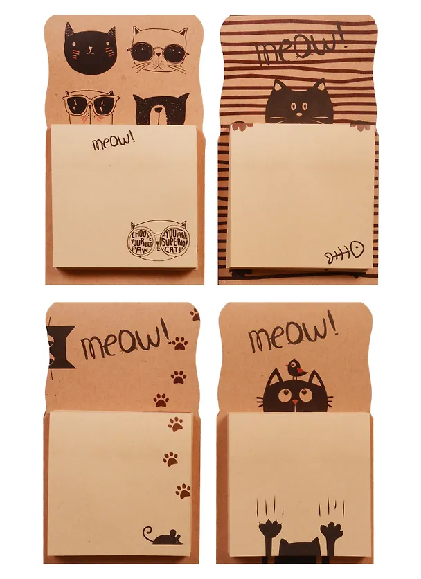 Блок бумаги 70*70мм самоклеящийся "Meow" 243942 — 2