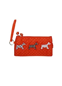 Пенал-косметичка 1отд. "Собачки" 20*10,5см, микрофибра, выстрочка, аппликация, Феникс