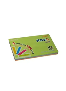 Блок бумаги 76*127мм самоклеящийся Magic неон 4цв, 100л, Hopax