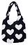 Сумка-шоппер плюшевая Сердечки (черно-белая) (40х36) — 3046108 — 1