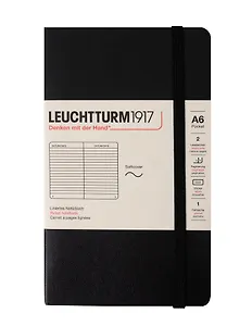 Записная книжка A6, 61 лист в линейку "Classic", мягкая обложка, черный, Leuchtturm1917