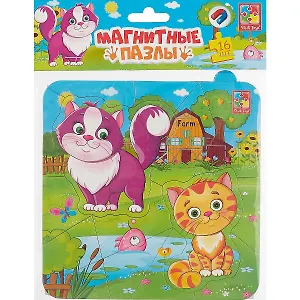 Магнитные пазлы Vladi Toys Котики 16 деталей VT3204-15