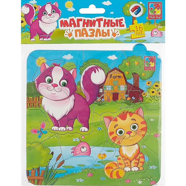 Магнитные пазлы Vladi Toys Котики 16 деталей VT3204-15 2755646 — 1