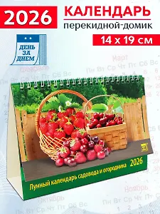 Календарь 2026г 200*140 «Лунный календарь садовода и огородника» настольный, домик