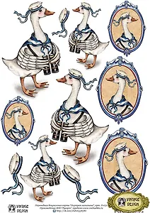 Декупажная карта переводная Портрет капитана (D-031) (упаковка)