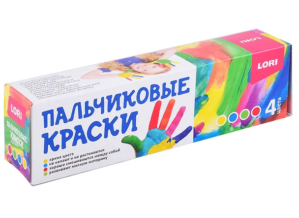 Пальчиковые краски 4 цвета по 40 мл, Lori 2876863 — 1