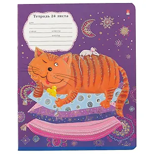 Тетрадь в линейку Альт, "Веселый кот", 24 листа, в ассортименте 246786