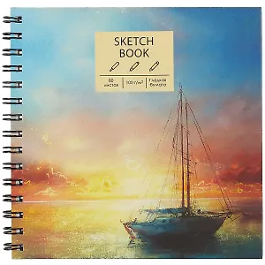 Скетчбук 195*195 80л "Безмятежность" белый офсет, 100г/м2, тв.обложка, евроспираль