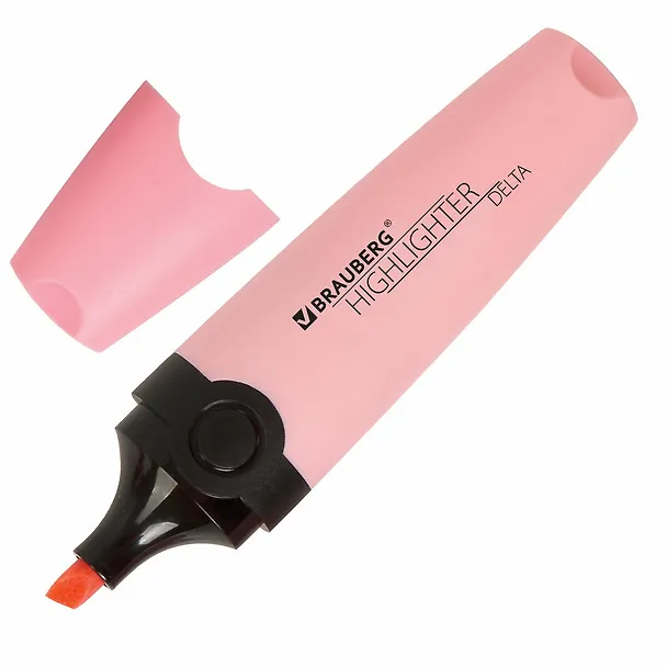 Текстовыделитель Brauberg, Delta Pastel, пастельный розовый 1-5 мм 2937344 — 3