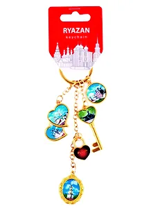 Брелок гроздь Рязань (мет.вст.фольга цв.золото) (176GB-F-87)