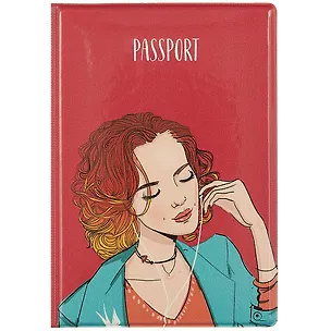 Обложка для паспорта Девушка, Ася Лавринович, розовая (ПВХ бокс) 2941477