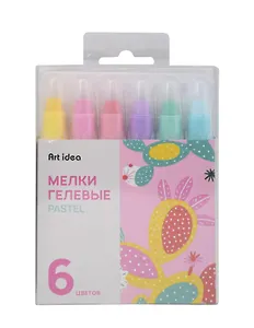 Мелки гелевые 06цв "ColorBoom" пастельные цвета, выкручивающиеся, PVC-уп.