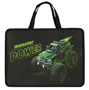 Папка для тетрадей А4 "МОНСТР-ТРАК" полипропилен, 34*25*9,5см, молния, дно с расширением, текст.ручки, УФ-печать 3047958