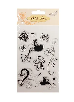 Набор для творчества, Штампы силиконовые 10*15см, птицы 2542155