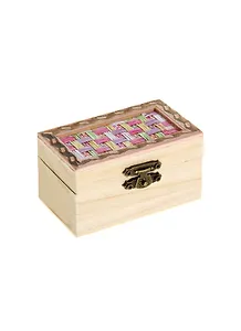 Шкатулка дерево с плетеной вставкой (9х5,5х5) (413898)